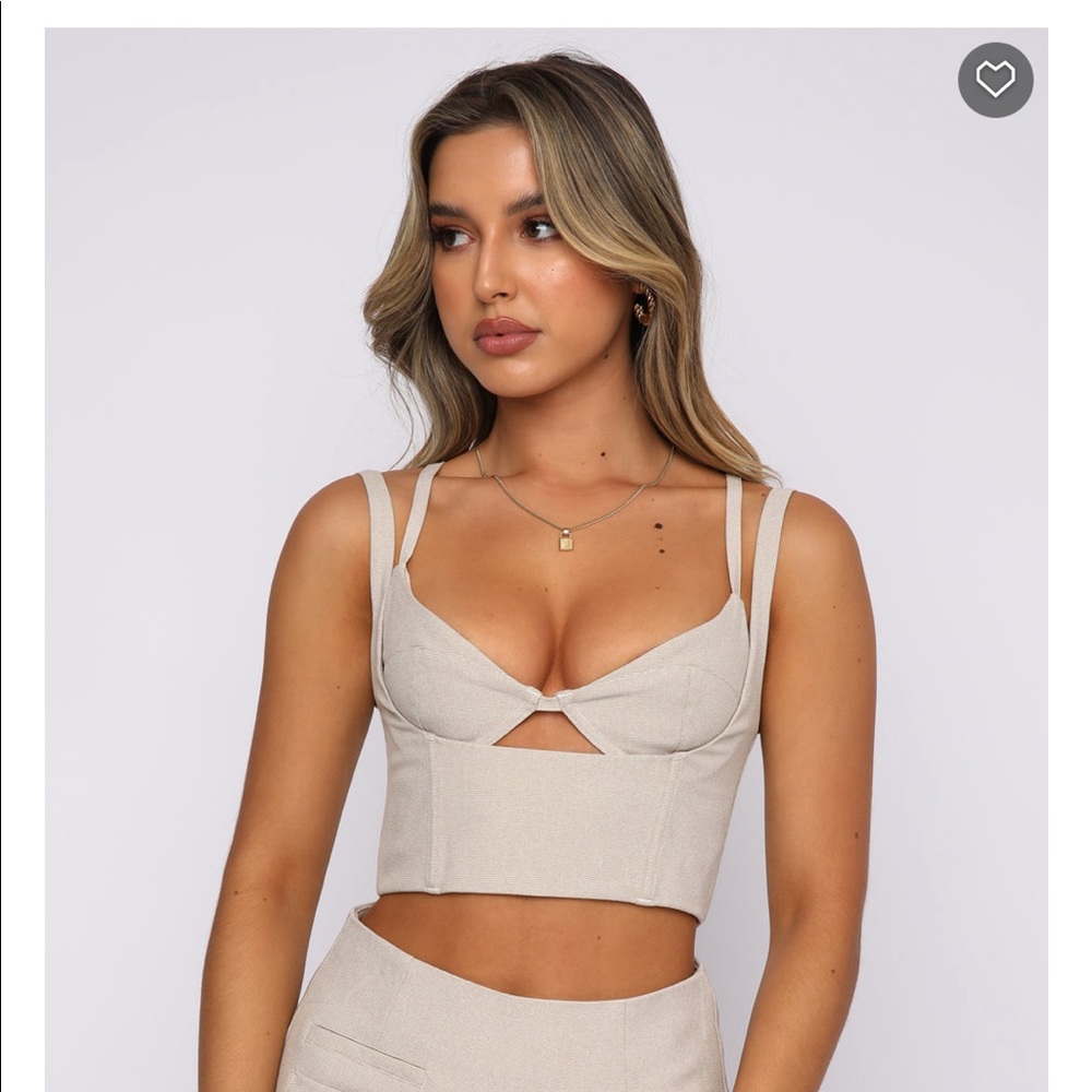 White Fox Boutique Bustier Crop Top
